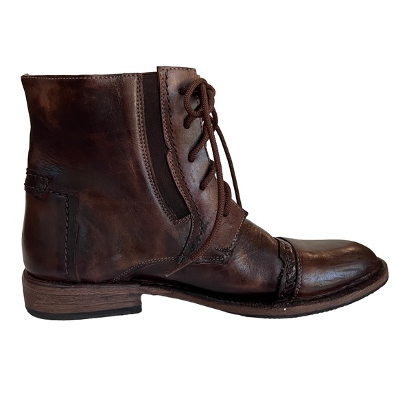 Bed Stu Brown Leather Lace Up Boots Size 8 Cobbler Series - Picture 3 of 15